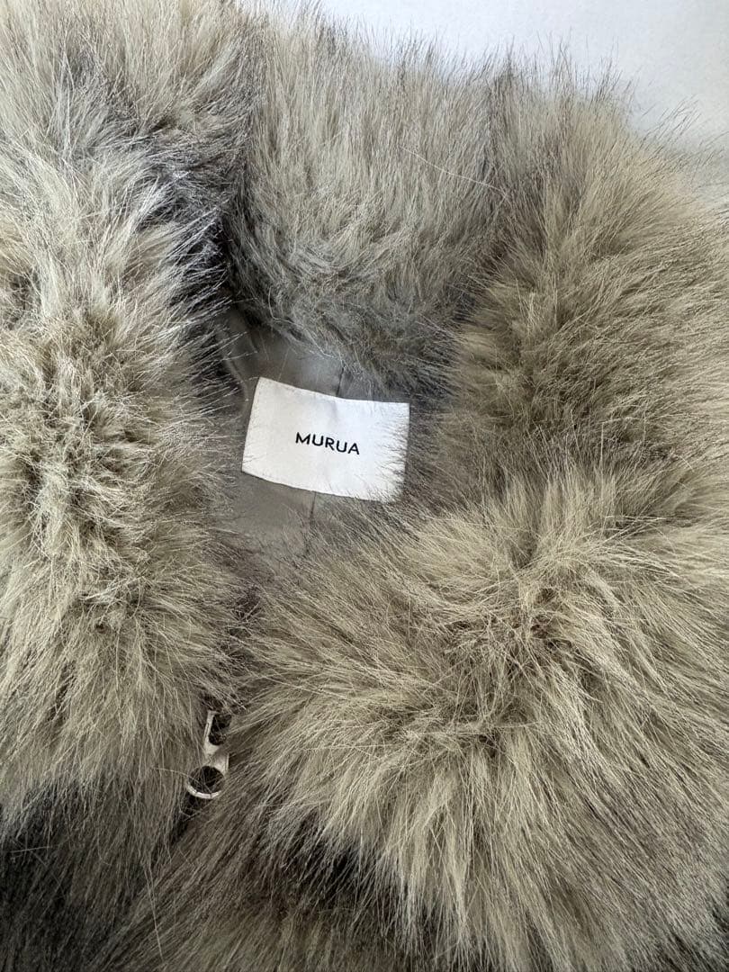 MURUA グレー ファーコート ショート丈