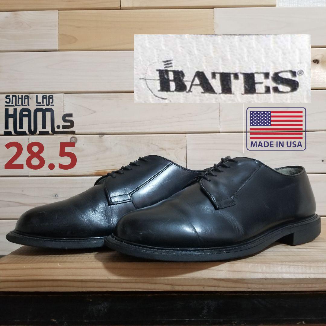 【美品】Bates ベイツ サービスシューズ 黒 US.NAVY 本革　28.5