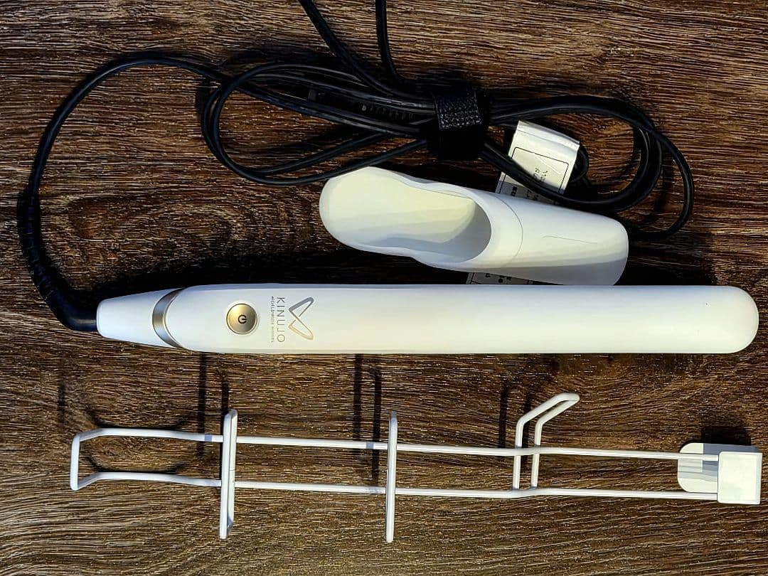KNUJOホワイト ストレートヘアアイロン スタンド付き
