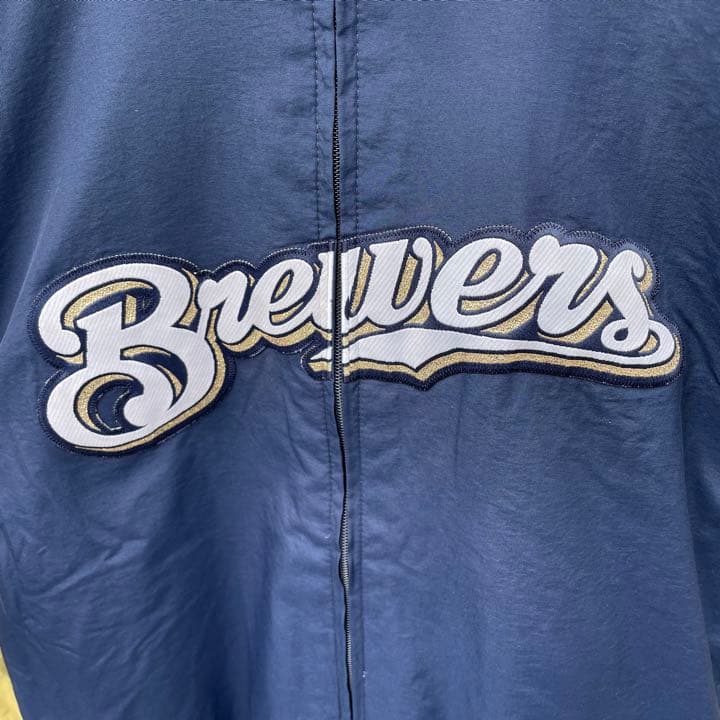 Majestic × MIL.ブルワーズ XLサイズ フリース裏地 スタジャン