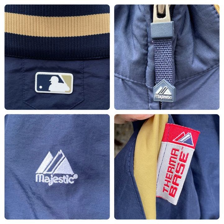 Majestic × MIL.ブルワーズ XLサイズ フリース裏地 スタジャン