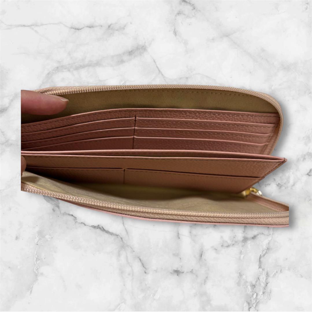 アタオ　L字 長財布 クロコ ダスティピンク