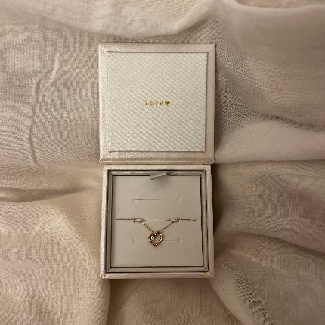 ４℃ ハートネックレス ローズゴールド