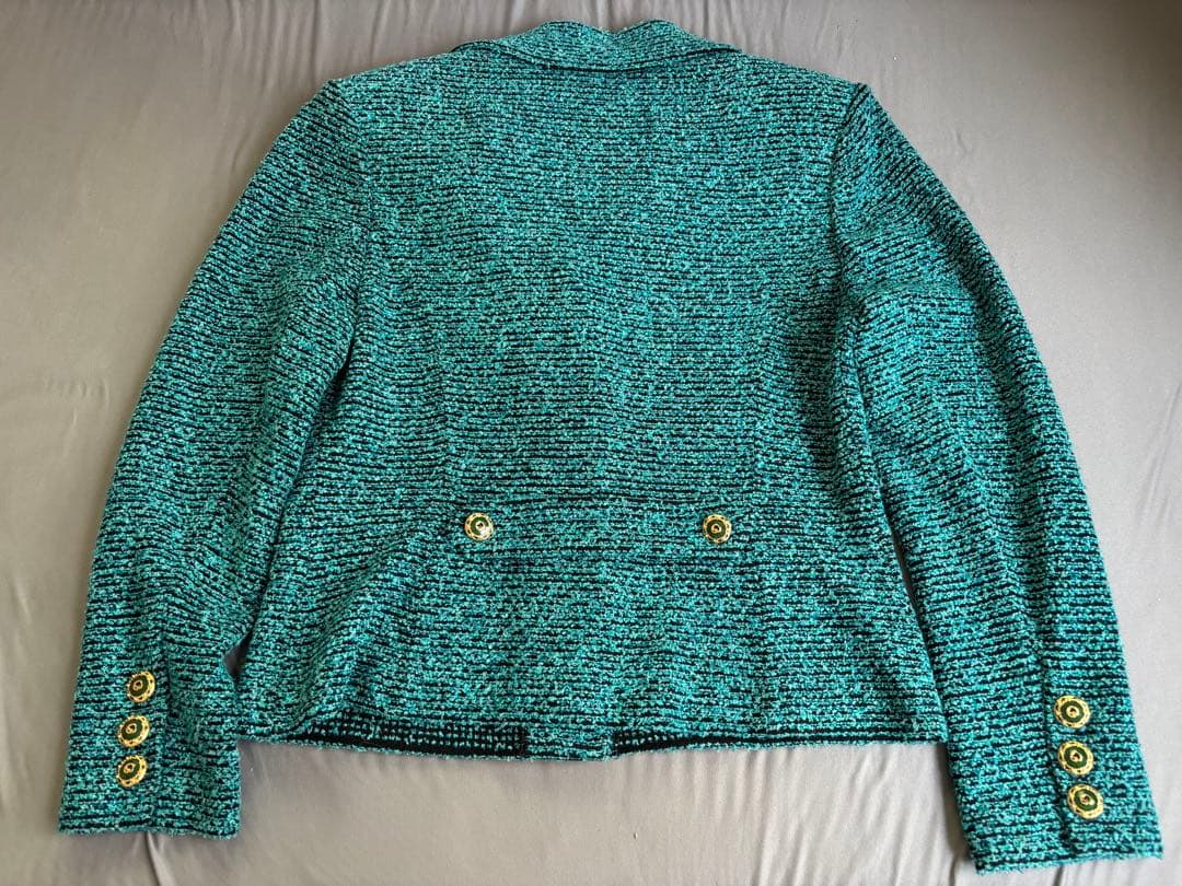 今6 ST.JOHN セントジョン テーラードジャケット青緑 グリーン S