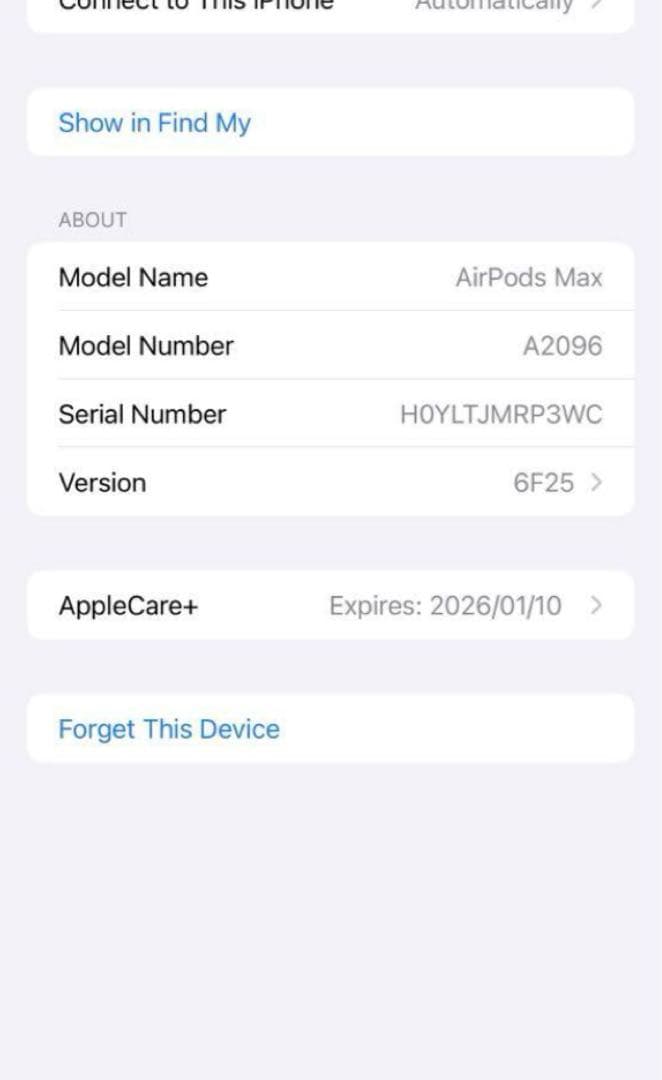 AirPods Max シルバー　　Apple care 保証期間内