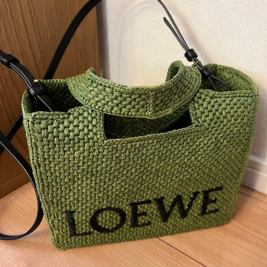 ロエベ　loewe フォントトート　スモール　グリーン　美品
