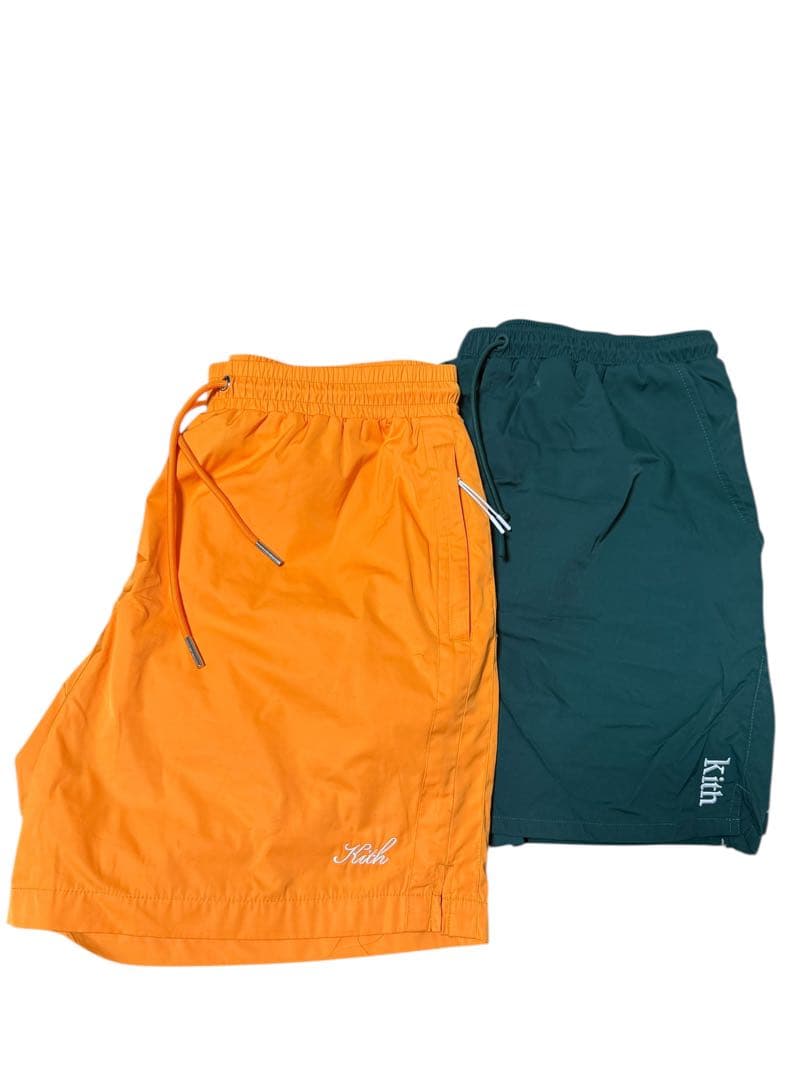 kith ハーフパンツ　二枚セット　グリーン　オレンジ
