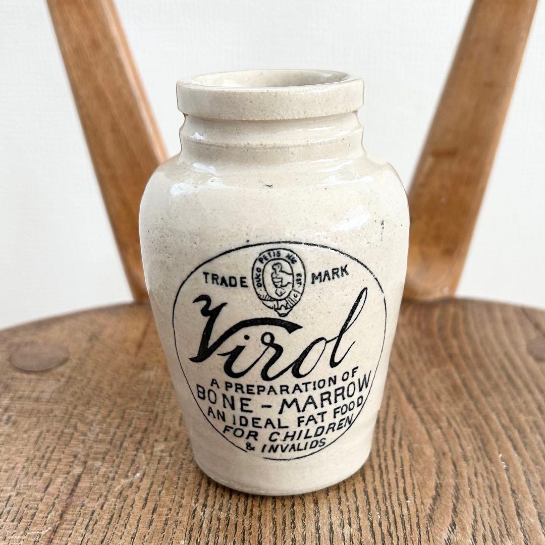 ラスト！レア！Virol◆イギリスアンティークボトルMサイズ◆手に骨 骨握り