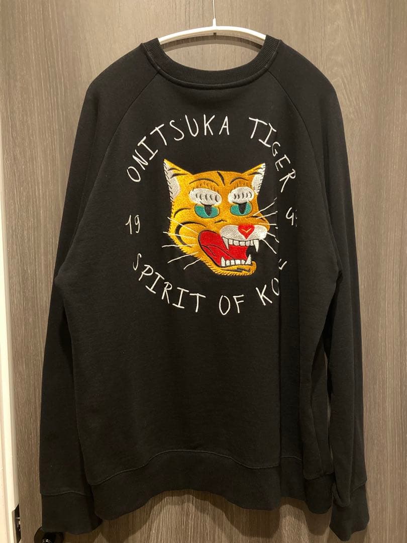 k*3様 オニツカタイガー スウェット トレーナー ブラック 虎　刺繍 Lサイズ