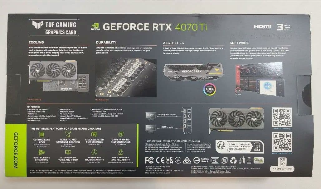 新品未使用 ASUS TUF Gaming GeForce RTX4070Ti