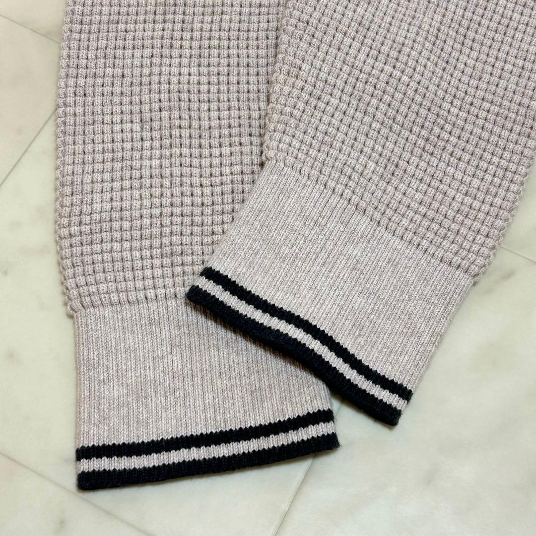 美品✨FRED PERRY ワッフルクルーネックニット ロゴ刺繍 ユニセックス