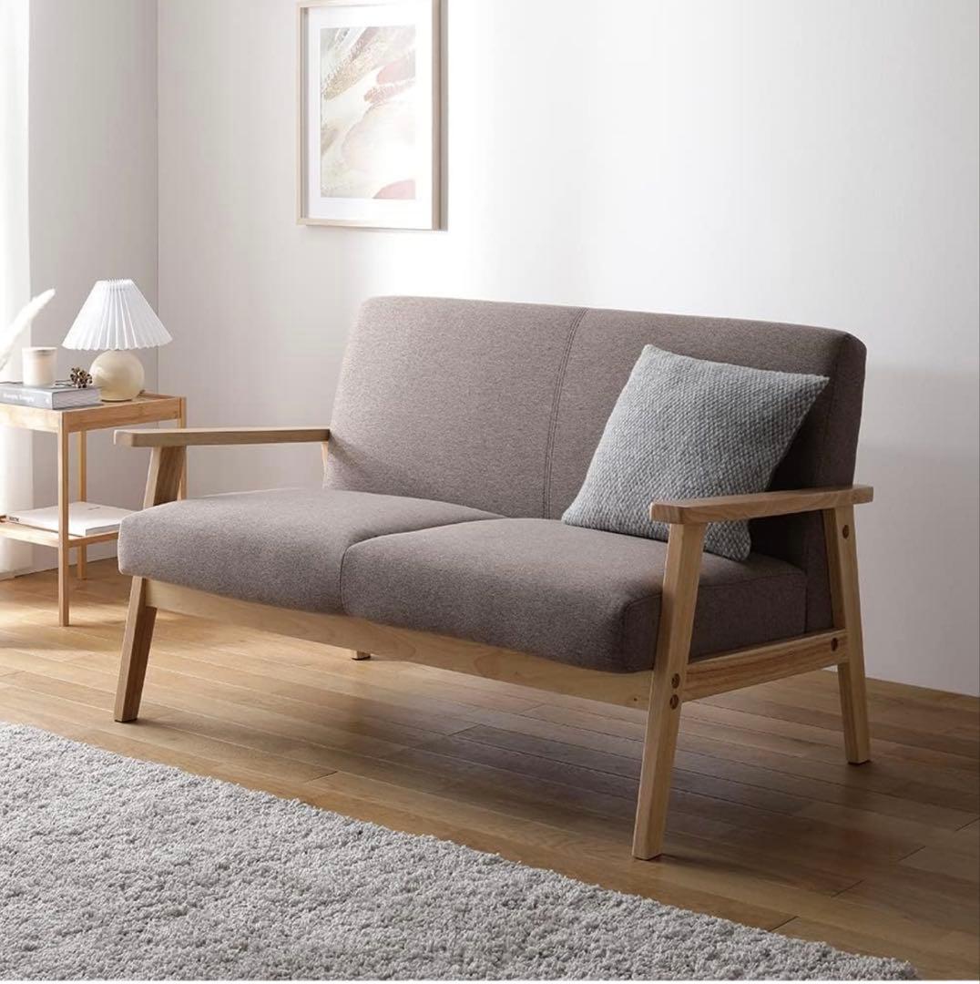 グレージュ 2人掛けソファ