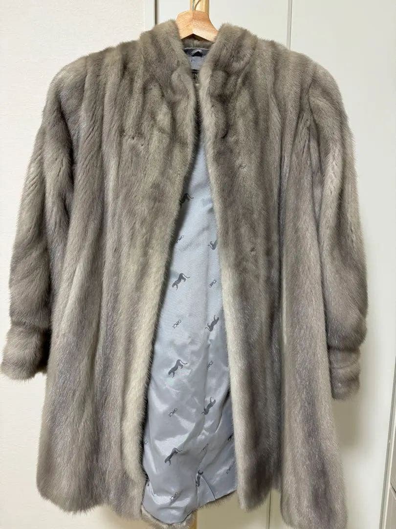 GINZA GRACE グレー 毛皮ロングコート