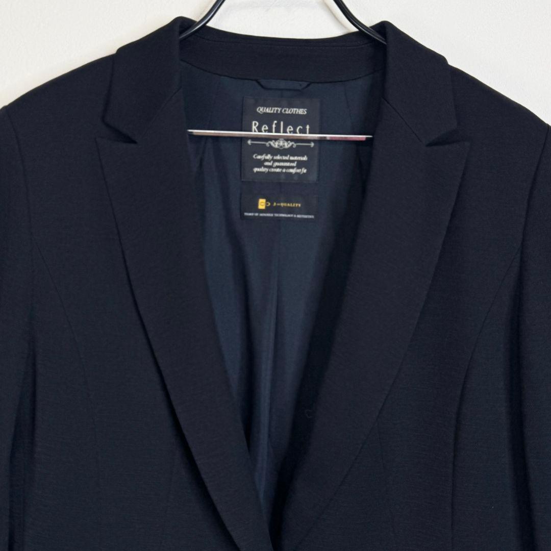 Reflect大きいサイズ ウール混生地 匠ジャケット 黒