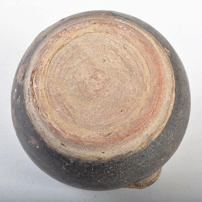 Yuri　タイ古陶磁　スンコロク　宋胡録　黒釉　象飾壷　V　R4578