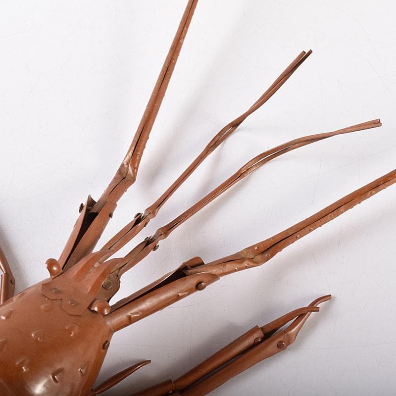 五十一代　明珍宗之作　銅製　伊勢海老　自在置物　共箱　D　R8678