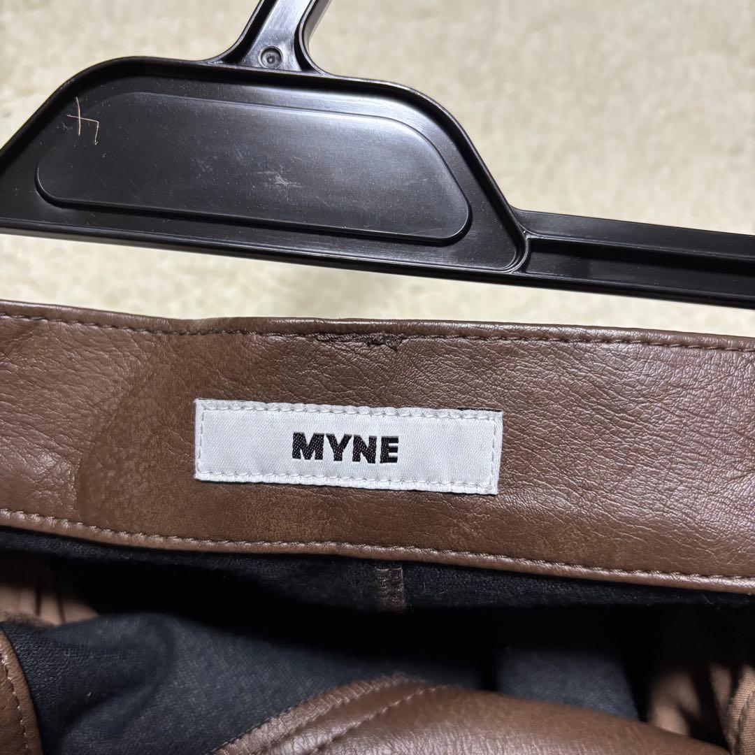 MYNE レザーパンツ ブラウン Mサイズ なぐもふうか