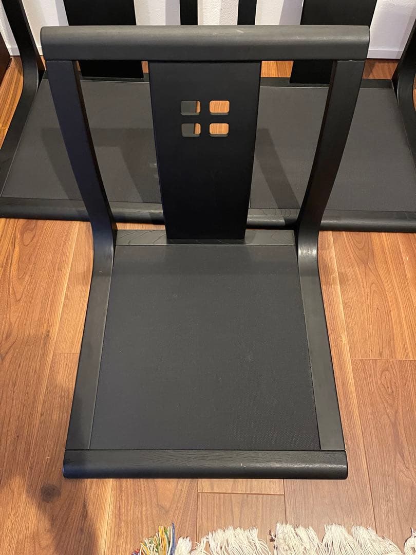 hikari 光製作所 木製座椅子 黒和モダン 旅館　和室　三脚セット