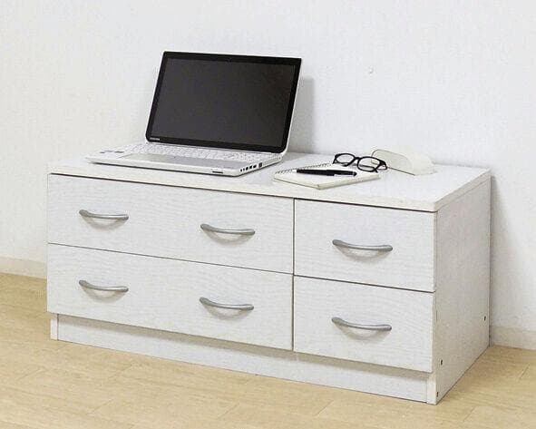 ローチェスト幅89.5 ホワイトオーク系 タンス 新生活 衣類収納（1174）