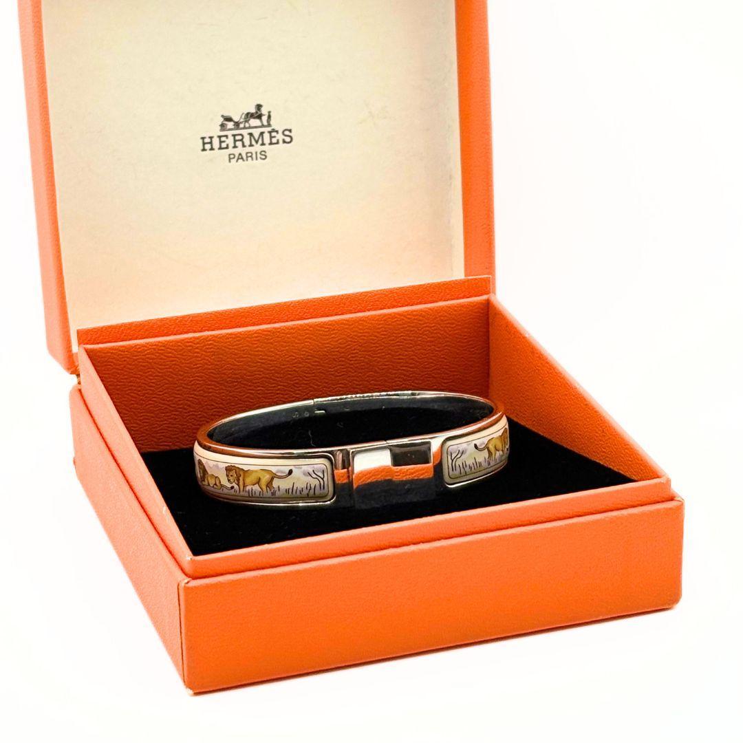 エルメス エナメルバングル シルバー925 アニマルモチーフ ヴィンテージ