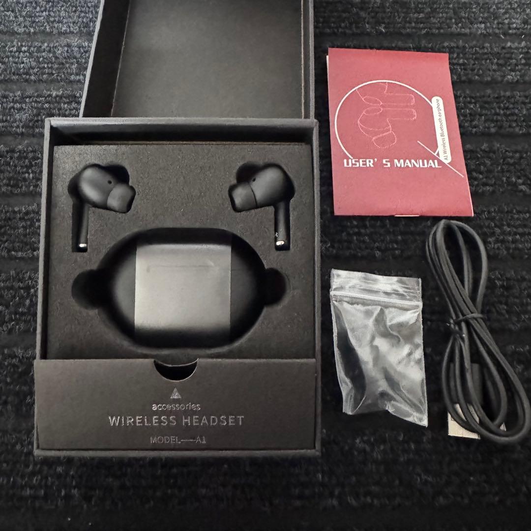 ④Bluetooth イヤホン ワイヤレス A1 TWS 両耳 ブラック