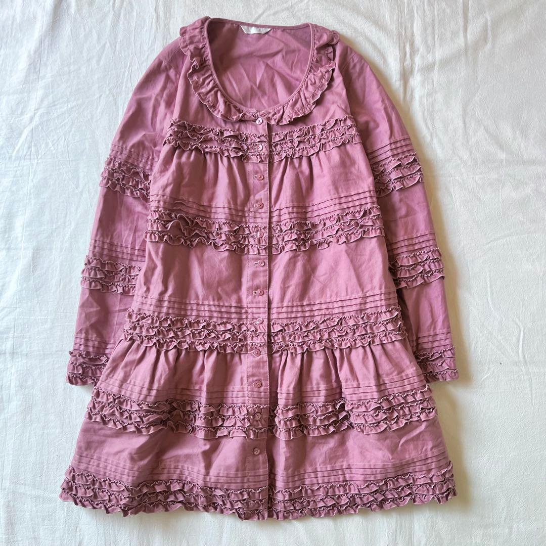 【高級】PINK HOUSE チュニック トップス フリル パープル デザイン◎