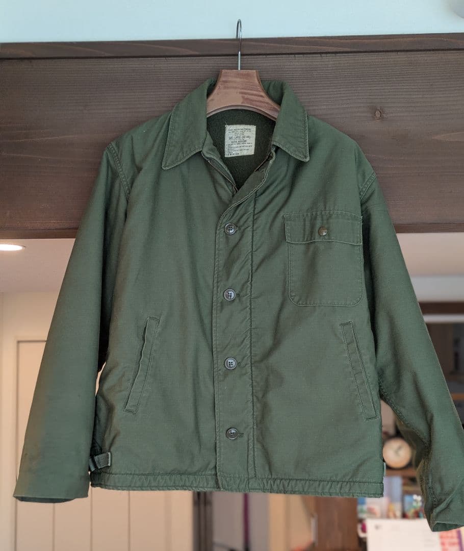 実物79年製造、リアルビンテージ。A2デッキジャケット 米軍実物 US NAVY