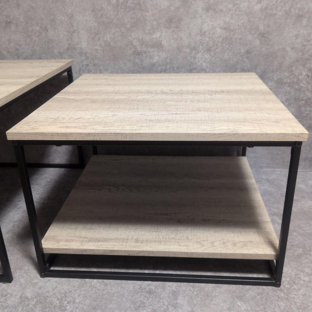 LOWYA ローテーブル ヒートレ グレーオーク/ブラック