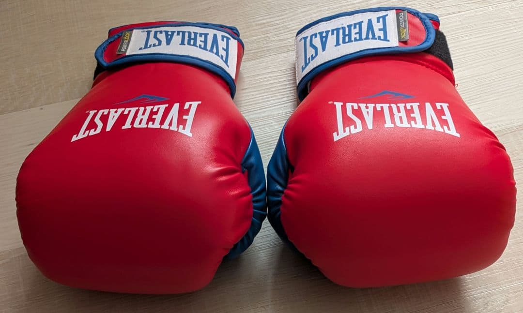 EVERLAST POWERLOCK ボクシンググローブ 赤/青16oz 極美品