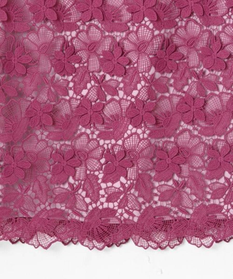 【美品】グレースコンチネンタル フラワーレースタイトワンピースピンク 36