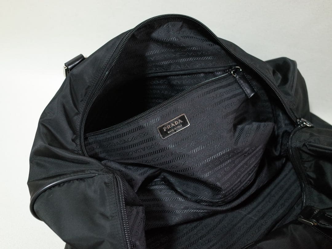 PRADA プラダ　ボストンバッグ トート　三角ロゴプレート　黒　付属品セット
