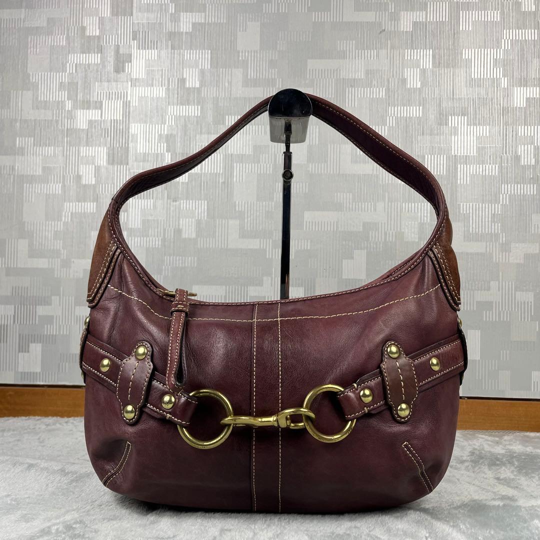 バッグ Coach Hobo Purple Hand Bag Clip
