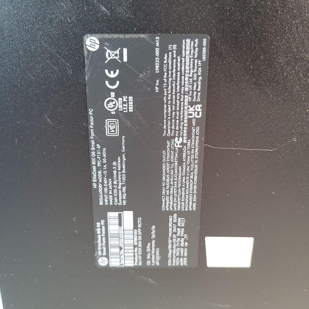HP EliteDesk 800 G6 SFF i7第10世代デスクトップPC