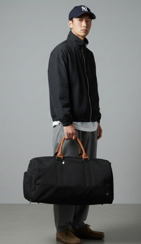 【新品】　PKG ピーケージー 42L ボストンバッグ 大容量 靴収納 ブラック