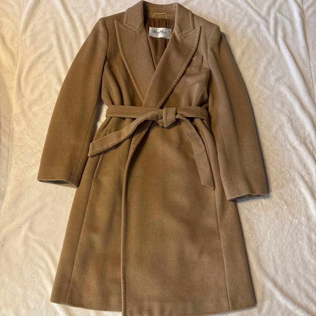 MAXMARA 白タグ　ベルテッドコート