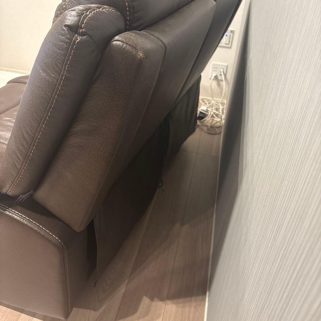 ブラウンリクライニングソファ 2人掛け