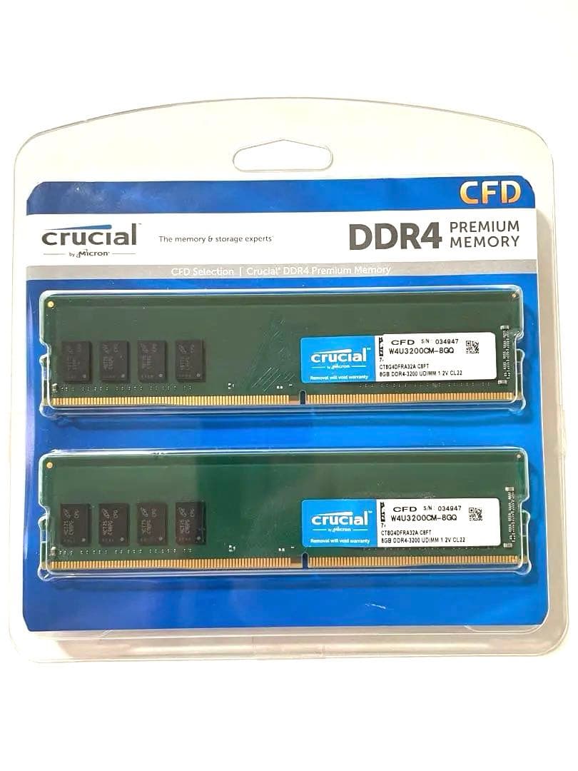 Crucial DDR4 16GB (2x8GB) メモリ