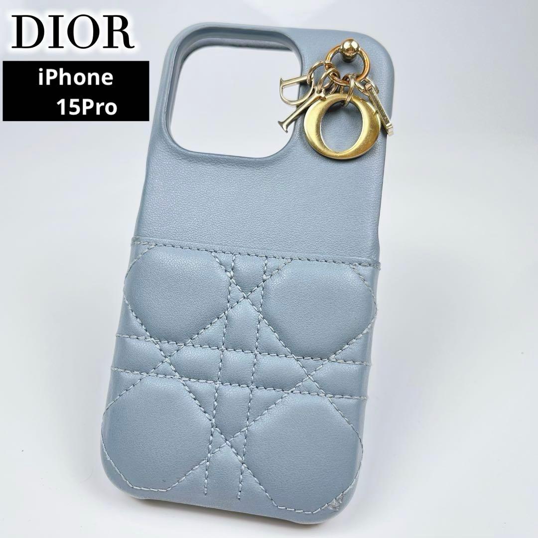 【極美品】LadyDior iPhone15Proケース カナージュ ラムスキン