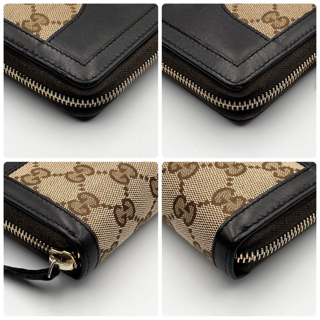 GUCCI GG 長財布 キャンバス　インターロッキング　ラウンドファスナー