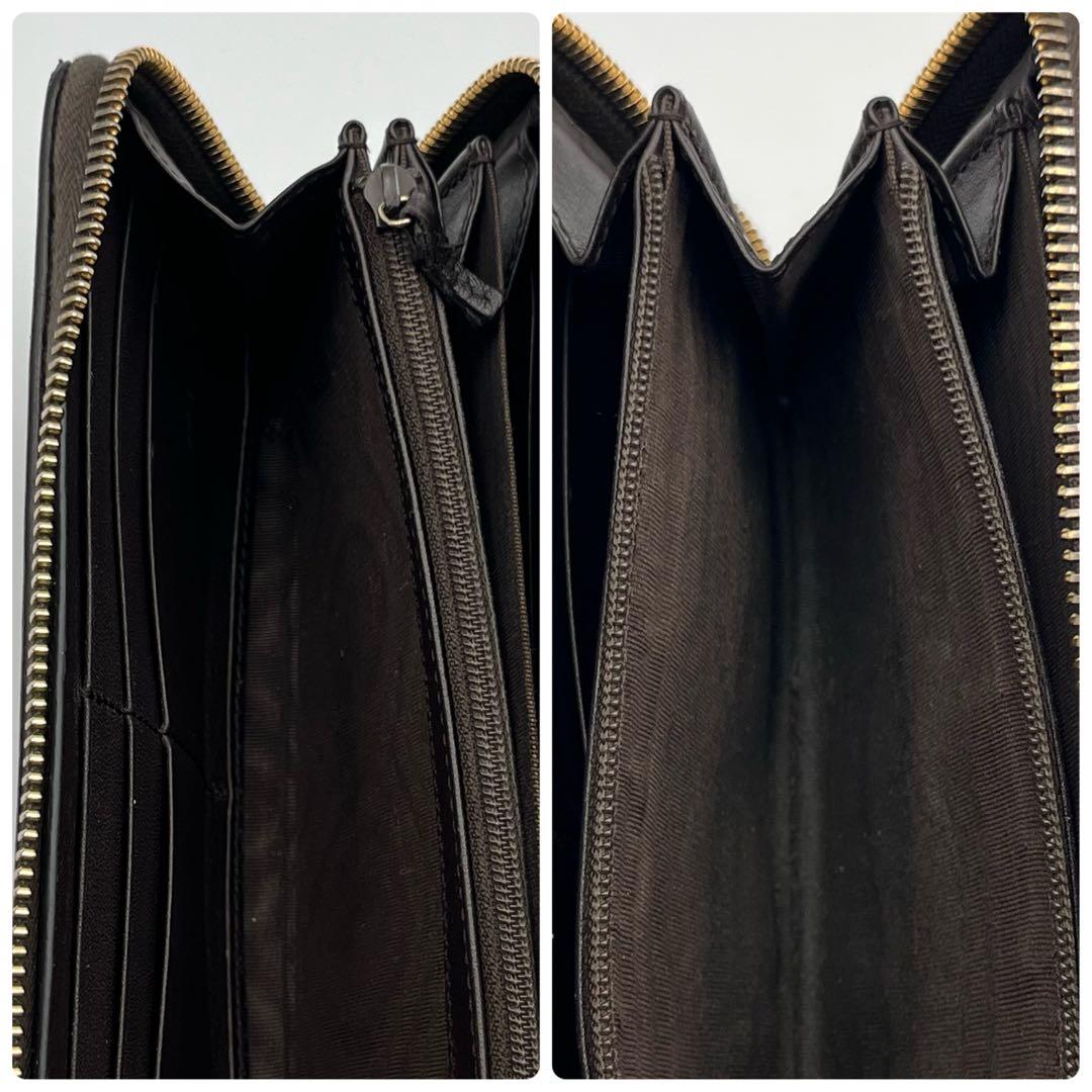 GUCCI GG 長財布 キャンバス　インターロッキング　ラウンドファスナー