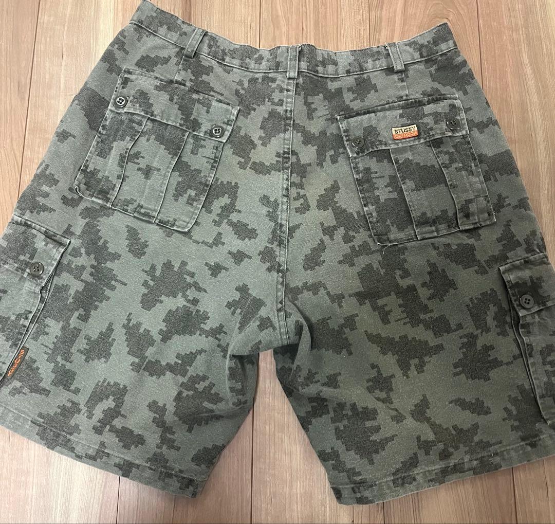 90s OLD STUSSY デジタルカモ　ショーツ　W36