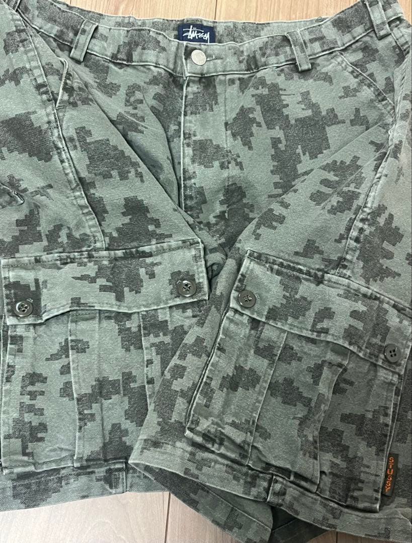 90s OLD STUSSY デジタルカモ　ショーツ　W36