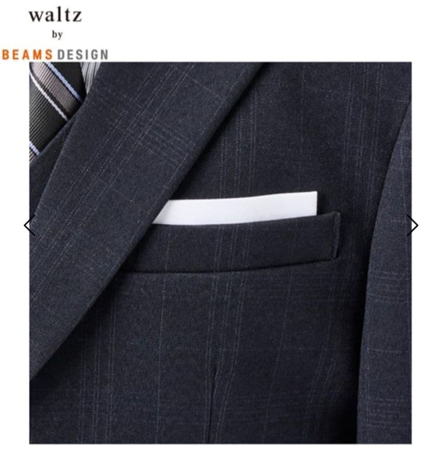 【美品】waltz by BEAMS DESIGN ベスト付きネイビースーツ