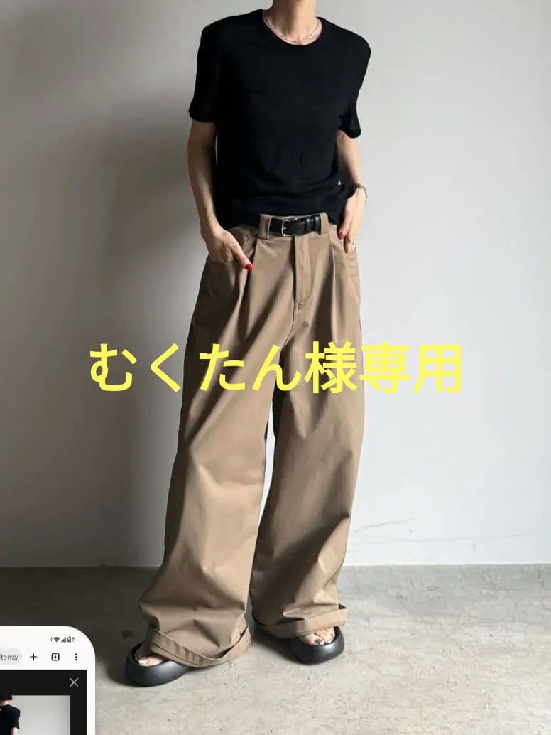 FASHIRU★未使用ワイドチノパンツ ベージュ