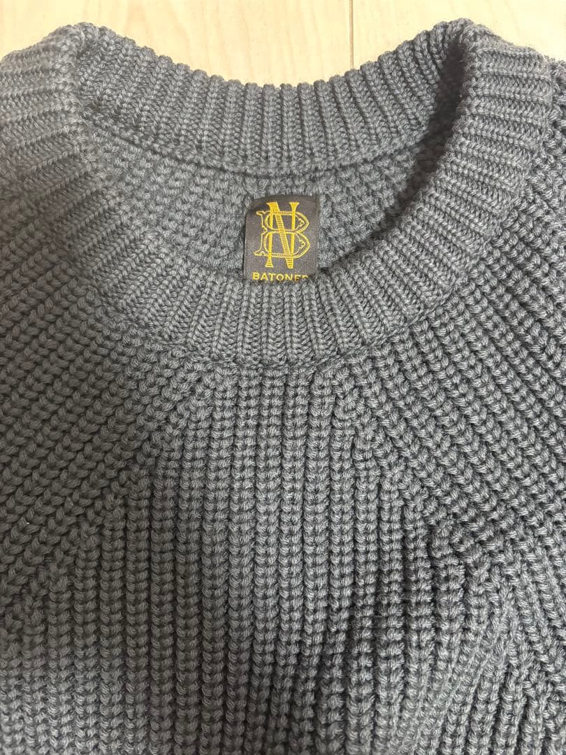 BATONER バトナー ダークグレー リブ編みセーター　サイズ4