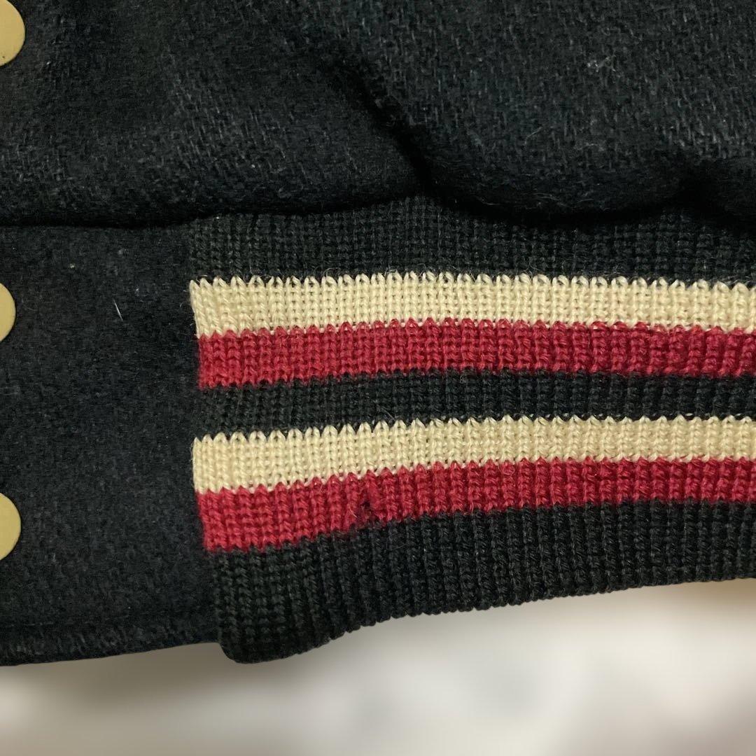 袖革スタジャン 40 実サイズ日本Lサイズ 黒/キャメル