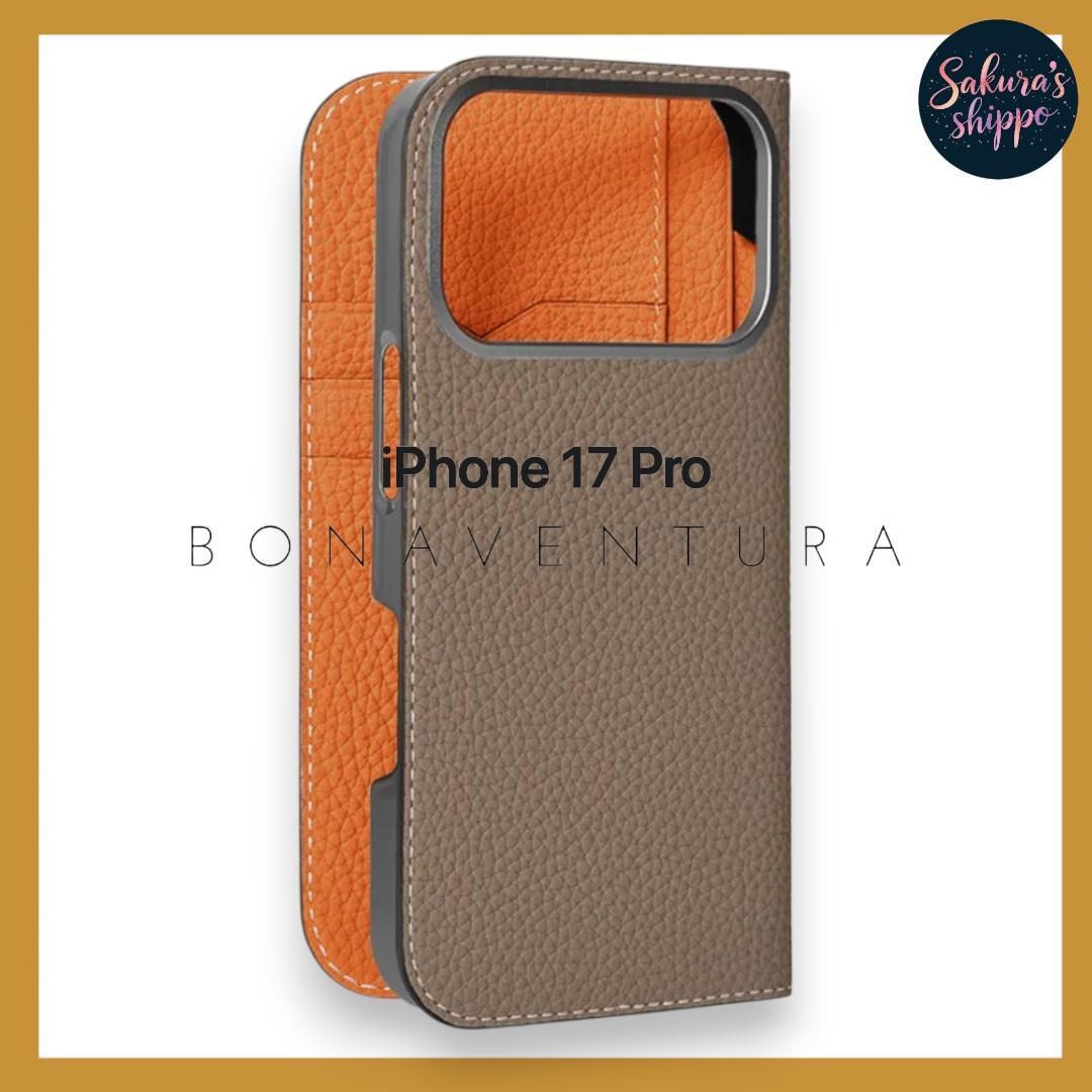 新品ボナベンチュラ iPhone17Pro 完売ダイアリーケース　オレンジ