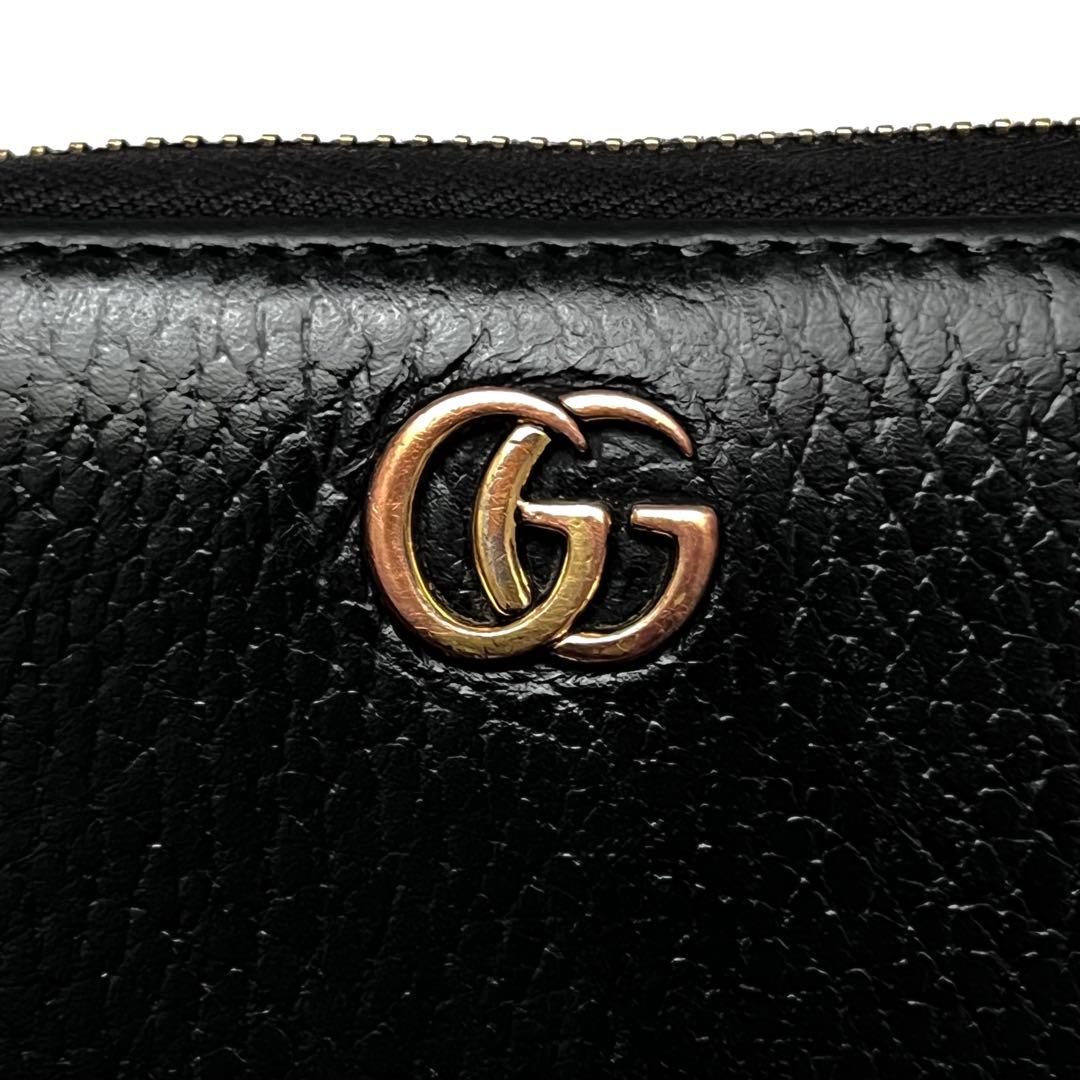 ◇美品◇グッチ　GGマーモント長財布　ブラック×ゴールド金具　456117