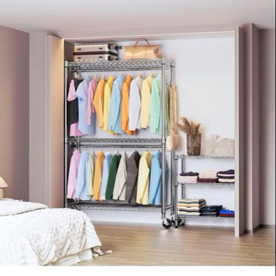 ハンガーラック キャスター付 幅115×奥行40×高202cm 2個セット