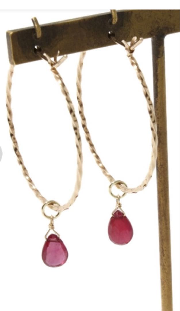 アガットagete 【K10両耳用ルビーピアスチャーム】